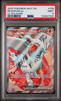 Pokemon Reshiram ex 158/086 White Flare 2025 English PSA 9 - Image 1