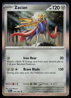 Zacian 136/182 Rare Paradox Rift Pokemon Holo Near Mint - Image 1