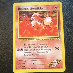 Wizards of the Coast Pokemon TCG Gym Challenge Blaine's Growlithe 62/132 Common - Image 1