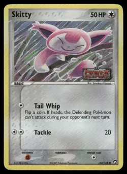 2007 Pokemon Skitty Common Power Keepers 62/108 Reverse Holo DMG - Image 1