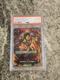 One Piece Monkey D. Dragon Alt Art Parallel Leader OP07-001 PSA 10 - Image 1