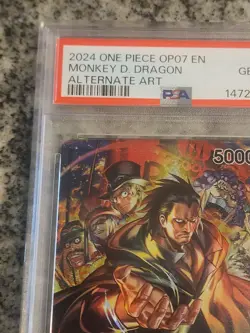One Piece Monkey D. Dragon Alt Art Parallel Leader OP07-001 PSA 10 - Image 2