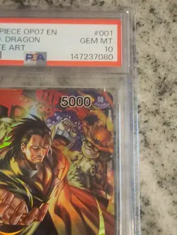 One Piece Monkey D. Dragon Alt Art Parallel Leader OP07-001 PSA 10 - Image 3