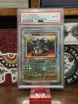 2002 Pokemon Legendary Collection RHYDON Reverse Holo 35/110 PSA 8 - Image 1