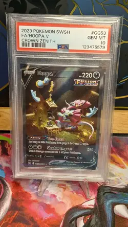 2023 Pokemon TCG SWSH Crown Zenith FA/Hoopa V GG53/GG70 Full Art PSA 10 - Image 1