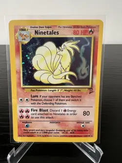 Pokemon TCG Ninetales Base Set 2 Holo Unlimited Rare Card 13/130 SWIRL! - Image 1