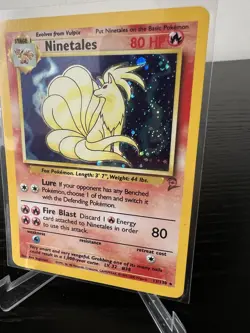 Pokemon TCG Ninetales Base Set 2 Holo Unlimited Rare Card 13/130 SWIRL! - Image 2
