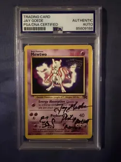 Pokemon PSA Signed Mewtwo WB Promo Card Signed Jay Goede Autographed SKETCH AUTO - Image 1