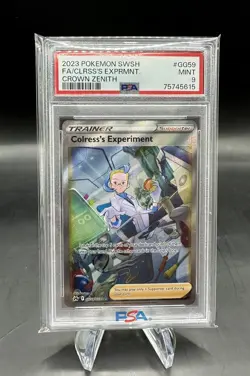 Colress's Experiment GG59/GG70 PSA 9 Mint Full Art Pokemon Card Crown Zenith - Image 1