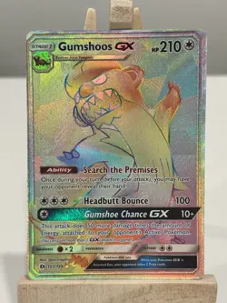 Pokemon Card Gumshoos GX 157/149 Sun & Moon Base Set Secret Rare Near Mint - Image 1