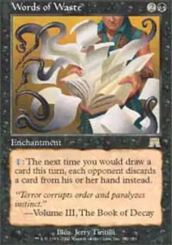 1x Words of Waste Light Play, English Onslaught MTG Magic - Image 1