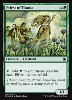 1x Priest of Titania NM-Mint, English Commander Anthology MTG Magic - Image 1