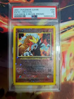 POKEMON 2001 Game Movie Promo Entei Reverse Foil #34 PSA 5 - Image 1