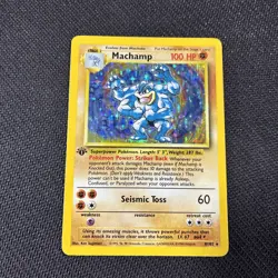 Machamp 8/102 1st Edition Base Set Holo Pokemon NM - Image 1