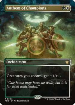 Anthem of Champions (Borderless) -Foil Near Mint MTG Foundations - Image 1
