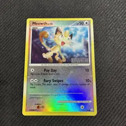 Meowth 106/146 Legends Awakened Platinum Holo Promo Pokemon HP - Image 1