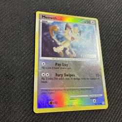 Meowth 106/146 Legends Awakened Platinum Holo Promo Pokemon HP - Image 2