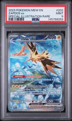 PSA 9 2023 POKEMON MEW EN 151 #202 ZAPDOS ex SPECIAL ILLUSTRATION RARE - Image 1
