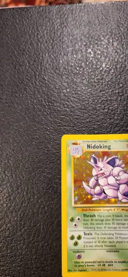 Nidoking 11/102 Holo Rare, Base Set Edition Pokemon Card 1999 WOTC LP - Image 4