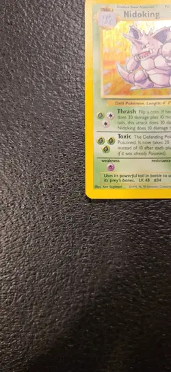 Nidoking 11/102 Holo Rare, Base Set Edition Pokemon Card 1999 WOTC LP - Image 5