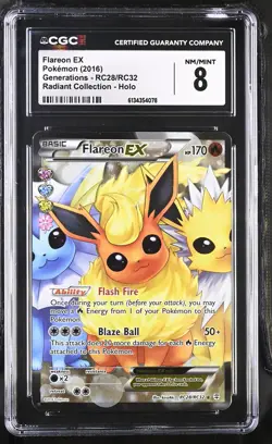 CGC 8 Flareon RC28/RC32 Radiant Collection Generations Pokemon - Image 1