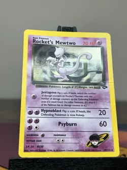 Pokemon TCG Rocket's Mewtwo Holo Rare Gym Challenge 14/132 WOTC Vintage MP - Image 2
