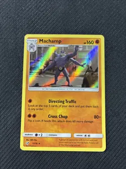 Machamp 13/18 Detective Pikachu Holo Pokemon NM - Image 1