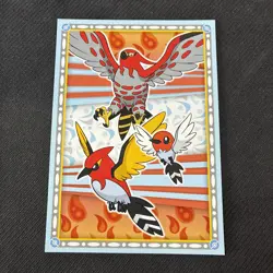 Talonflame Fletchinder Fletchling Japanese Pokemon Center Post Card 2013 XY - Image 1