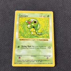 Caterpie 45/102 Shadowless Base Set Pokemon HP - Image 1