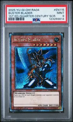 2025 YU-GI-OH! RA04-QUARTER CENTURY STAMPEDE EN115 BUSTER BLADER PSA 9 - Image 1