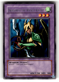 Dragoness the Wicked Knight LOB-086 Unlimited Rare The Legend of Blue Eyes White - Image 1