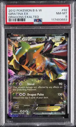 2012 POKEMON B&W DRAGONS EXALTED #92 GIRATINA EX PSA 8 - Image 1