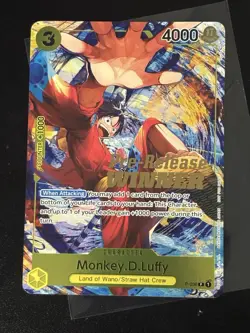 ❗DAMAGED 2023 MONKEY D. LUFFY P-036 OP04 Pre-Release Winner Promo One Piece - Image 1