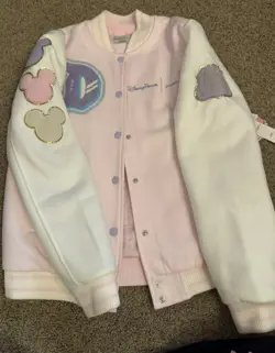 NWT Disney Stoney Clover Lane Disneyland Varsity Jacket Pink XSmall - Image 4
