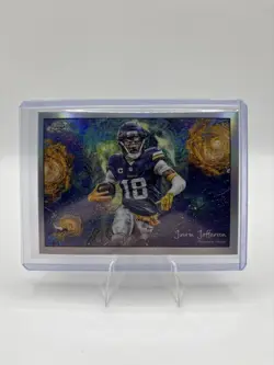 2025 Topps Chrome Cosmic Justin Jefferson Vikings STN-19 Stars In The Night SP - Image 1