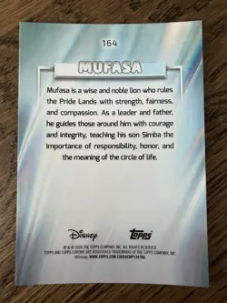 2026 Topps Chrome Disney - Mufasa Pearl Refractor 28/30 - Image 2