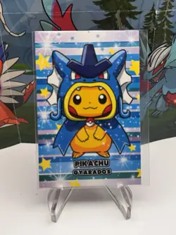 Poncho Pikachu Magikarp Hood Pokemon Database Christmas Set Cracked Ice Holo - Image 4