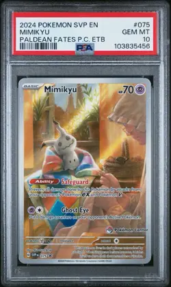 Mimikyu Paldean Fates Pokemon Center Promo 075 - SVP EN - PSA 10 - Image 1