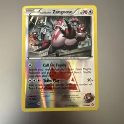 Team Magma's Zangoose 22/34 XY Double Crisis Pokemon Reverse Holo LP - Image 1