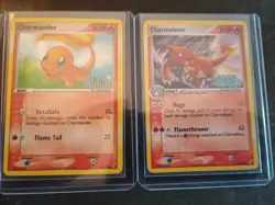Pokemon Cards Ex Crystal Guardians Reverse Holo Stamped Charmander & Charmeleon - Image 1