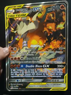 Pokemon TCG JUMBO Reshiram & Charizard GX Sun & Moon SM201 Promo - Image 1
