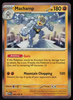 Machamp 068/165 Rare 151 Pokemon Holo Near Mint - Image 1