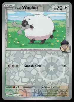 Hop's Wooloo 135/159 Common Journey Together Pokemon Reverse Holo Near Mint - Image 1