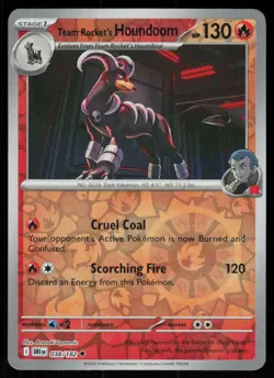 Team Rocket's Houndoom 038/182 Uncommon Destined Rivals Pokemon Reverse Holo NM - Image 1
