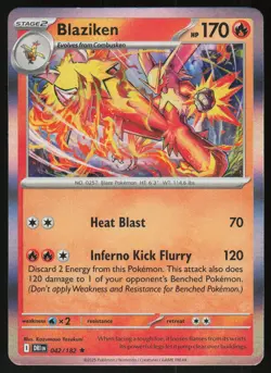 Blaziken 042/182 Rare Destined Rivals Pokemon Reverse Holo Near Mint - Image 1