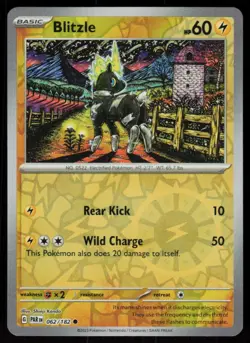 Blitzle 062/182 Common Paradox Rift Pokemon Reverse Holo Near Mint - Image 1