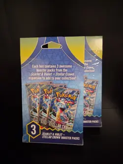 2x Pokemon Scarlet & Violet Stellar Crown 3 Booster Packs Box New - Sealed - Image 2