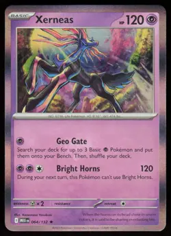 Xerneas 064/132 Rare Mega Evolution Pokemon Holo Near Mint - Image 1