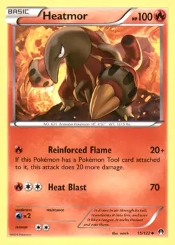 HEATMOR 15/122 UNCOMMON BREAKPOINT POKEMON LIGHTLY PLAYED - Image 1