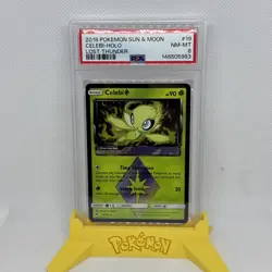 2018 POKEMON SUN & MOON #19 CELEBI HOLO NM-MT PSA 8 LOST THUNDER PRISM STAR - Image 1